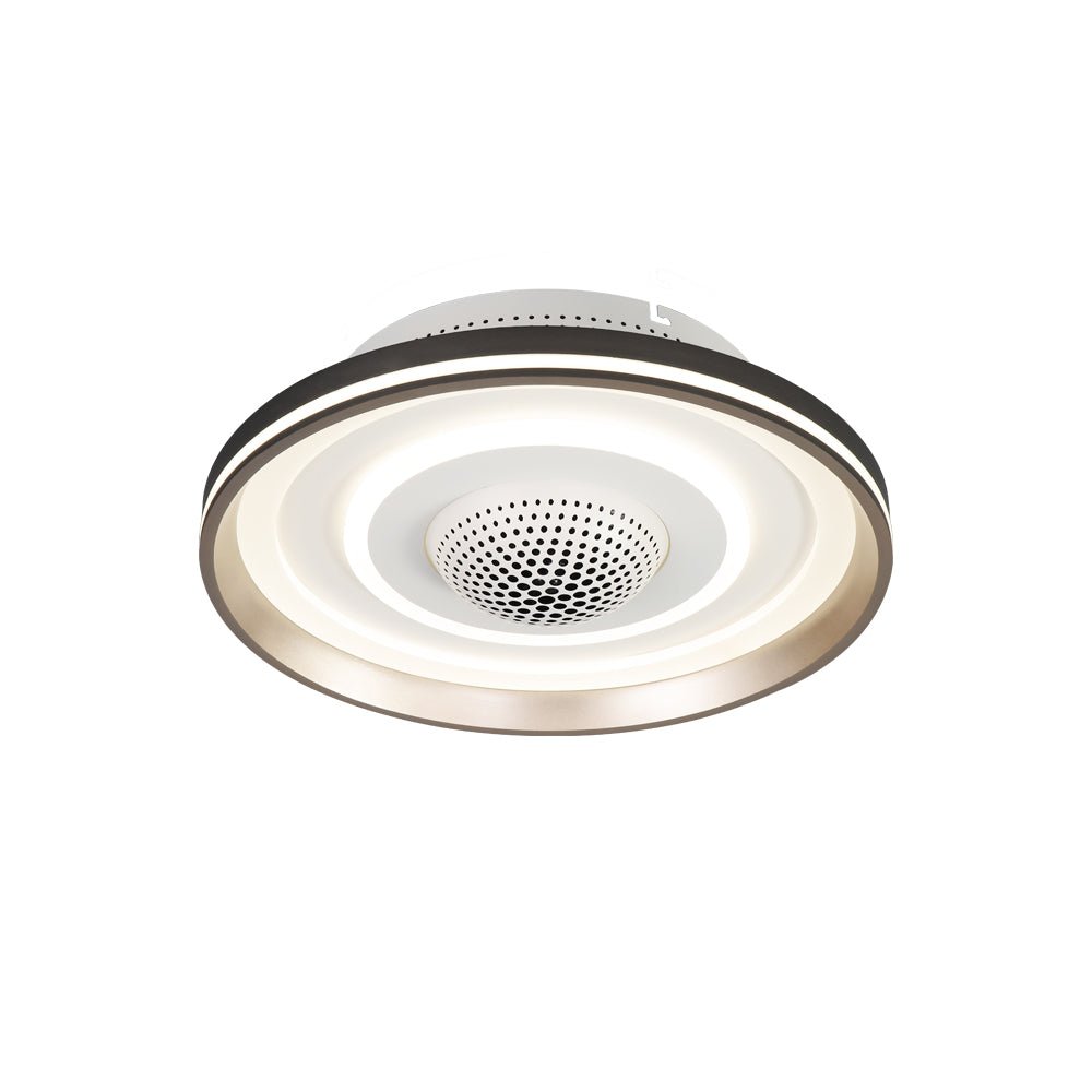 Nordic Round LED Flush Mount Ceiling Fan Light with Invisible Design