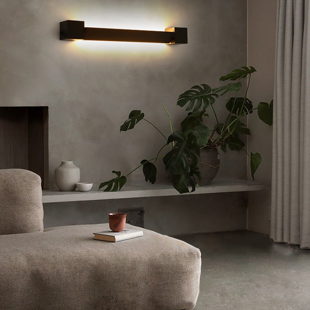 Linear Rotatable LED Wall Sconce — Aluminum, 350° Adjustable, Three-Step Dimming (3000K/4500K/6000K), 19"–69"