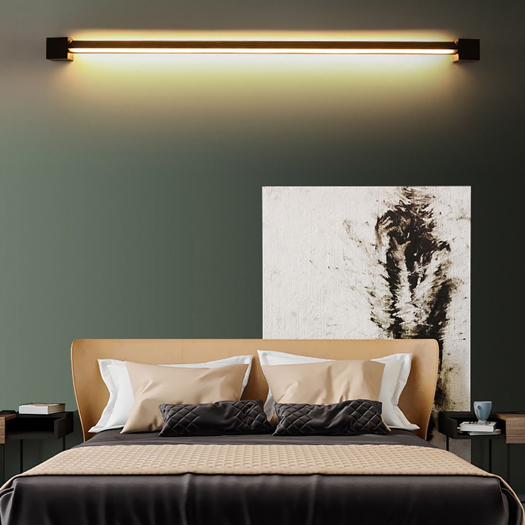 Linear Rotatable LED Wall Sconce — Aluminum, 350° Adjustable, Three-Step Dimming (3000K/4500K/6000K), 19"–69"