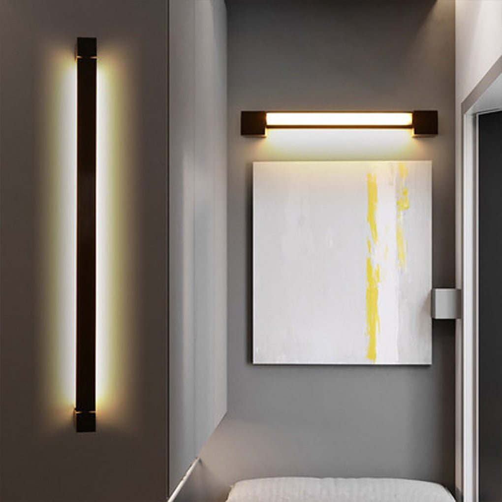 Linear Rotatable LED Wall Sconce — Aluminum, 350° Adjustable, Three-Step Dimming (3000K/4500K/6000K), 19"–69"