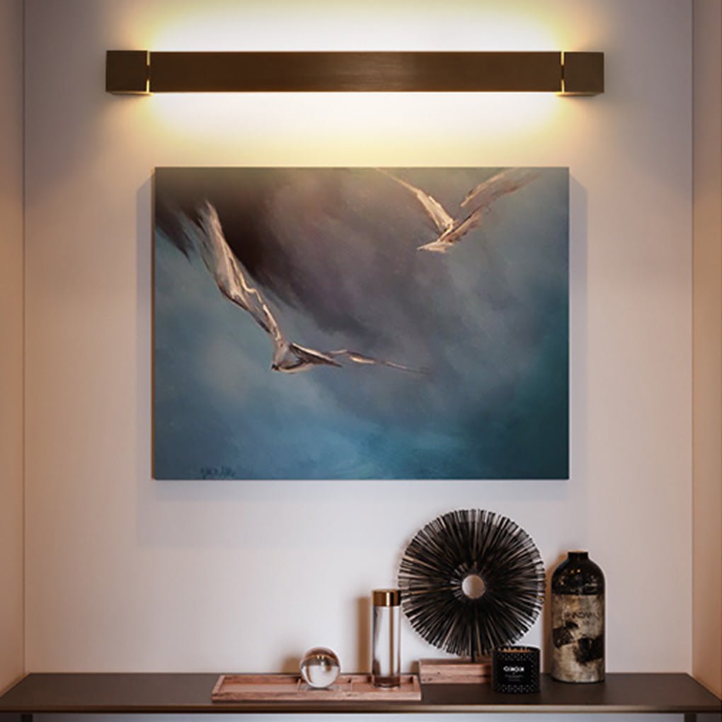 Linear Rotatable LED Wall Sconce — Aluminum, 350° Adjustable, Three-Step Dimming (3000K/4500K/6000K), 19"–69"