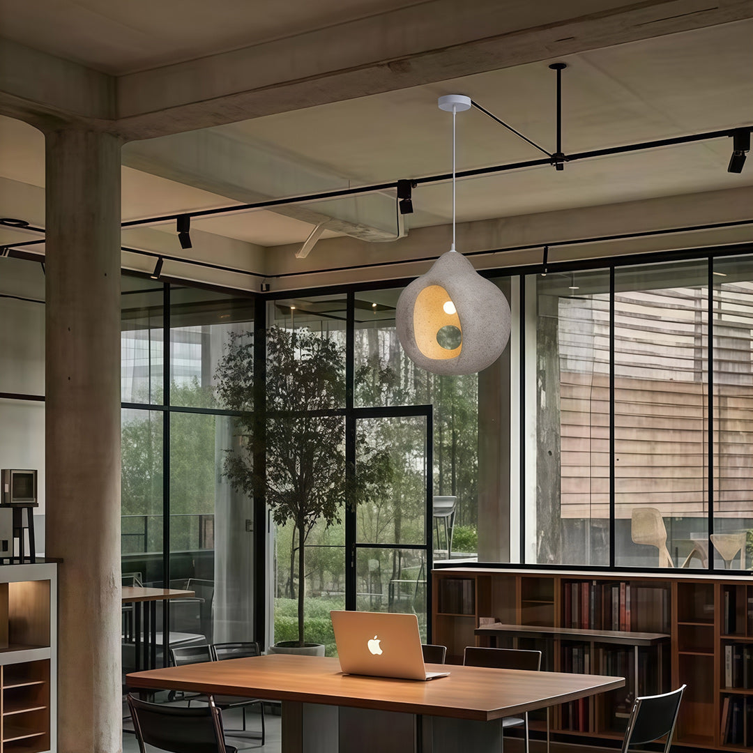 Wabi-Sabi Pendant Light — Metal, PS Shade, E27, 15.75" Wide, 59.1" Adjustable Chain