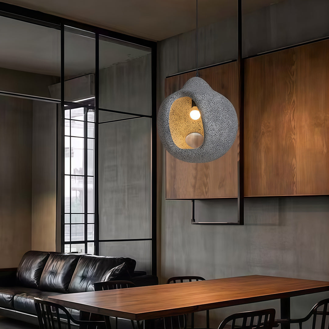 Wabi-Sabi Pendant Light — Metal, PS Shade, E27, 15.75" Wide, 59.1" Adjustable Chain