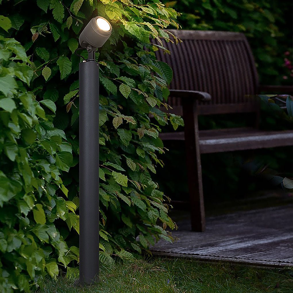 Minimalist LED Bollard Spotlight — Aluminum & Glass, 6W / COB 12W, IP65, 3000K Warm White, 39"