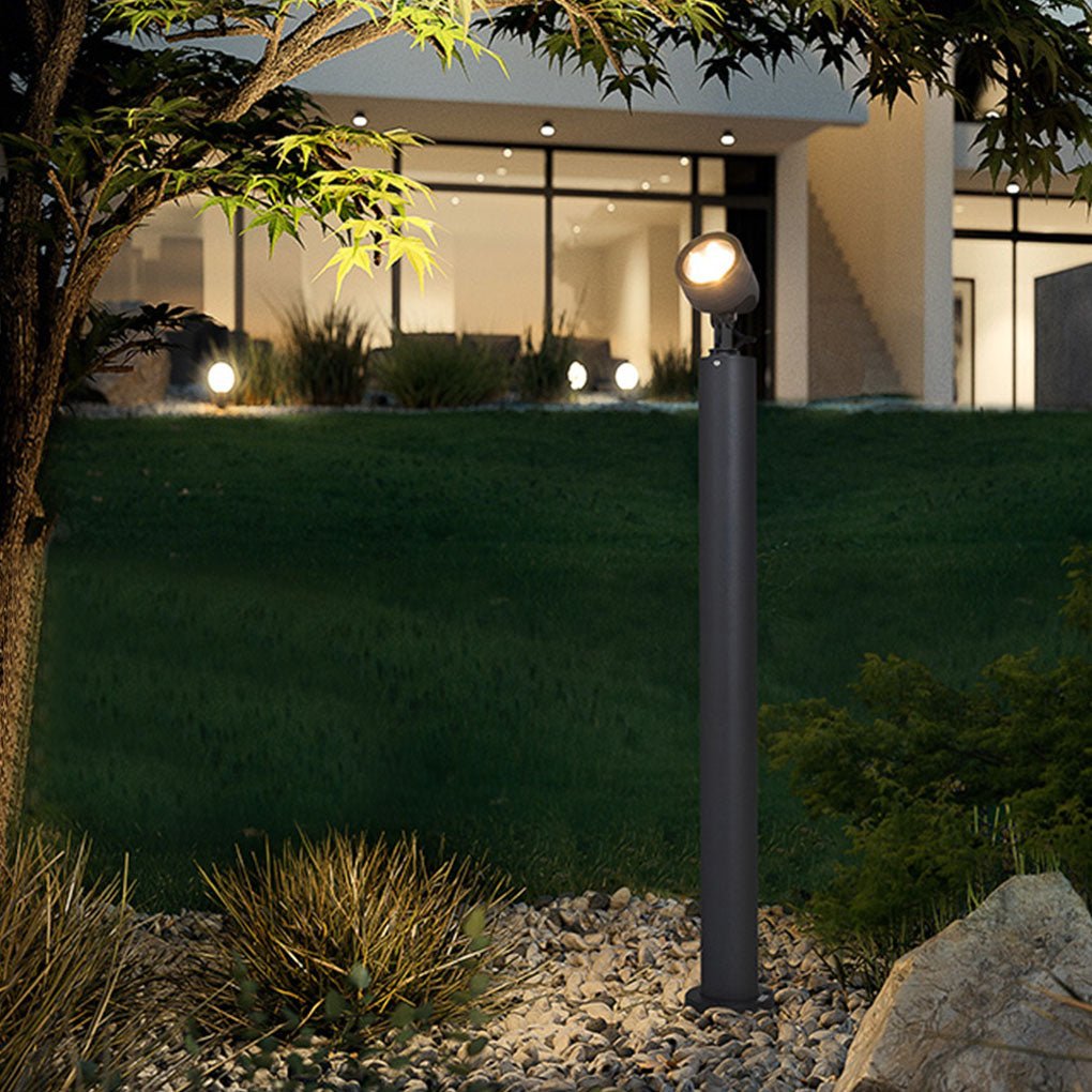 Minimalist LED Bollard Spotlight — Aluminum & Glass, 6W / COB 12W, IP65, 3000K Warm White, 39"