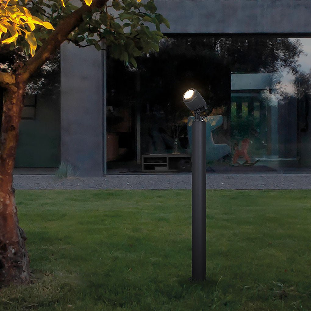 Minimalist LED Bollard Spotlight — Aluminum & Glass, 6W / COB 12W, IP65, 3000K Warm White, 39"