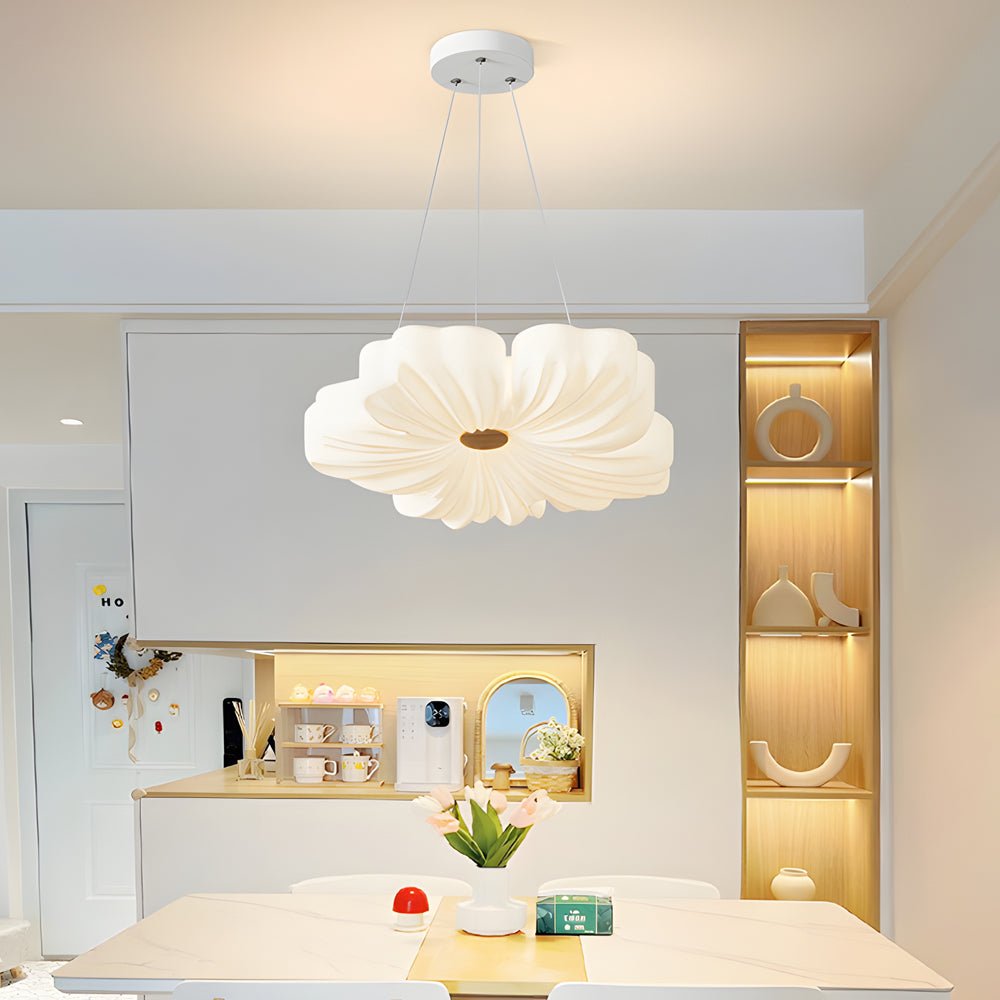 LED 3-Step Dimming Nordic White Acrylic Flower Ceiling Lamp for the Bedroom