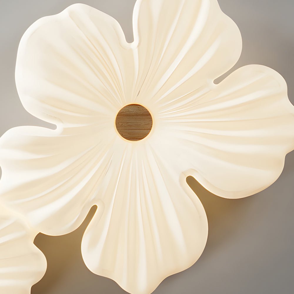 Flower-Shaped LED Flush-Mount Ceiling Light — White Acrylic & Iron, 3-Step Dimming, 3000K/4500K/6000K