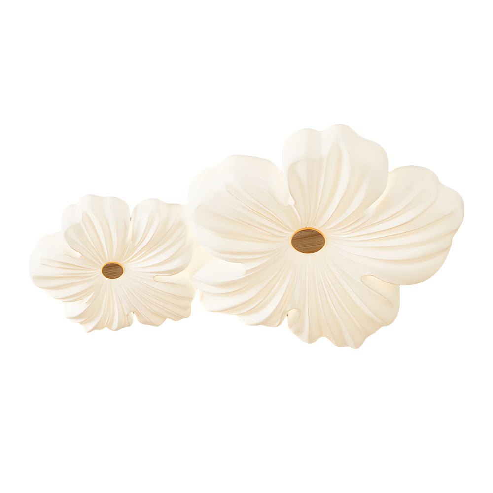 Flower-Shaped LED Flush-Mount Ceiling Light — White Acrylic & Iron, 3-Step Dimming, 3000K/4500K/6000K