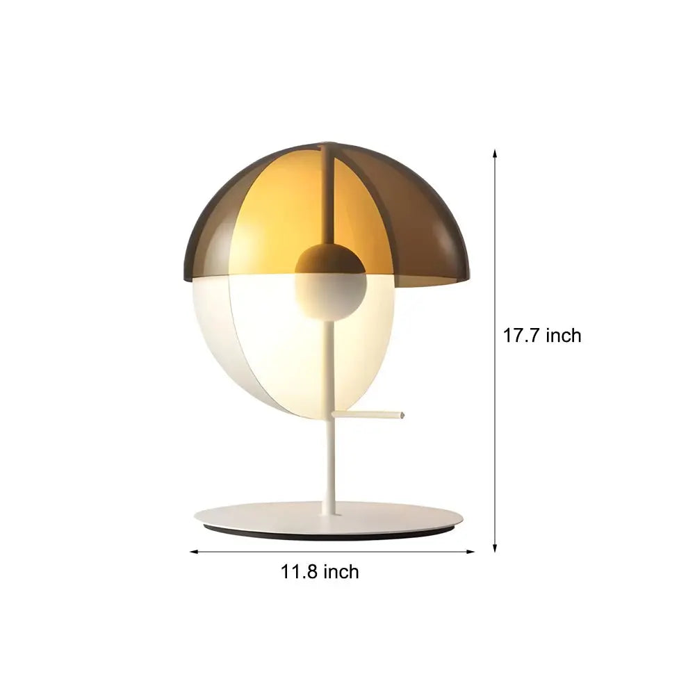 Amber Glass LED Table Lamp with Two Novelty Half-Spheres Luxe