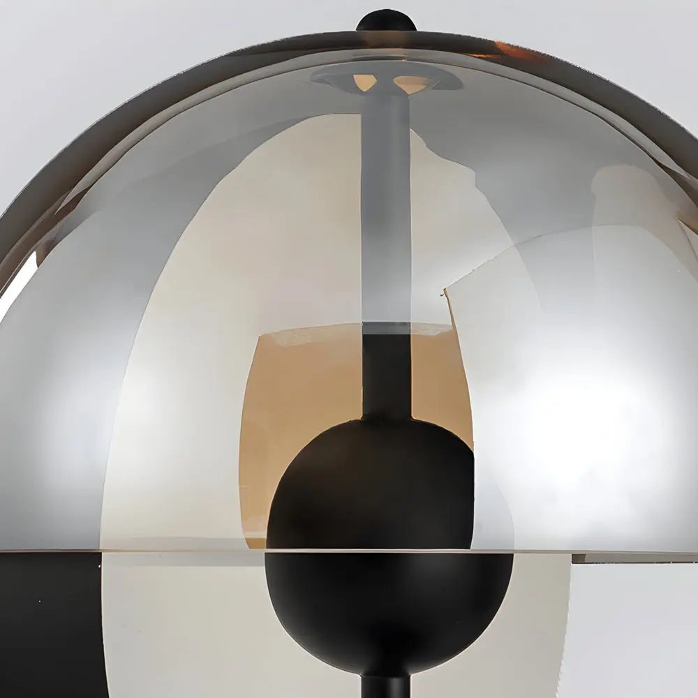 Amber Glass LED Table Lamp with Two Novelty Half-Spheres Luxe