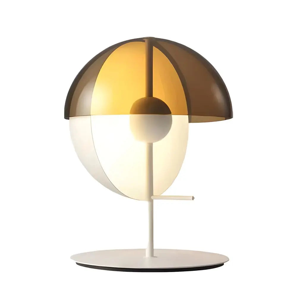 Amber Glass LED Table Lamp with Two Novelty Half-Spheres Luxe