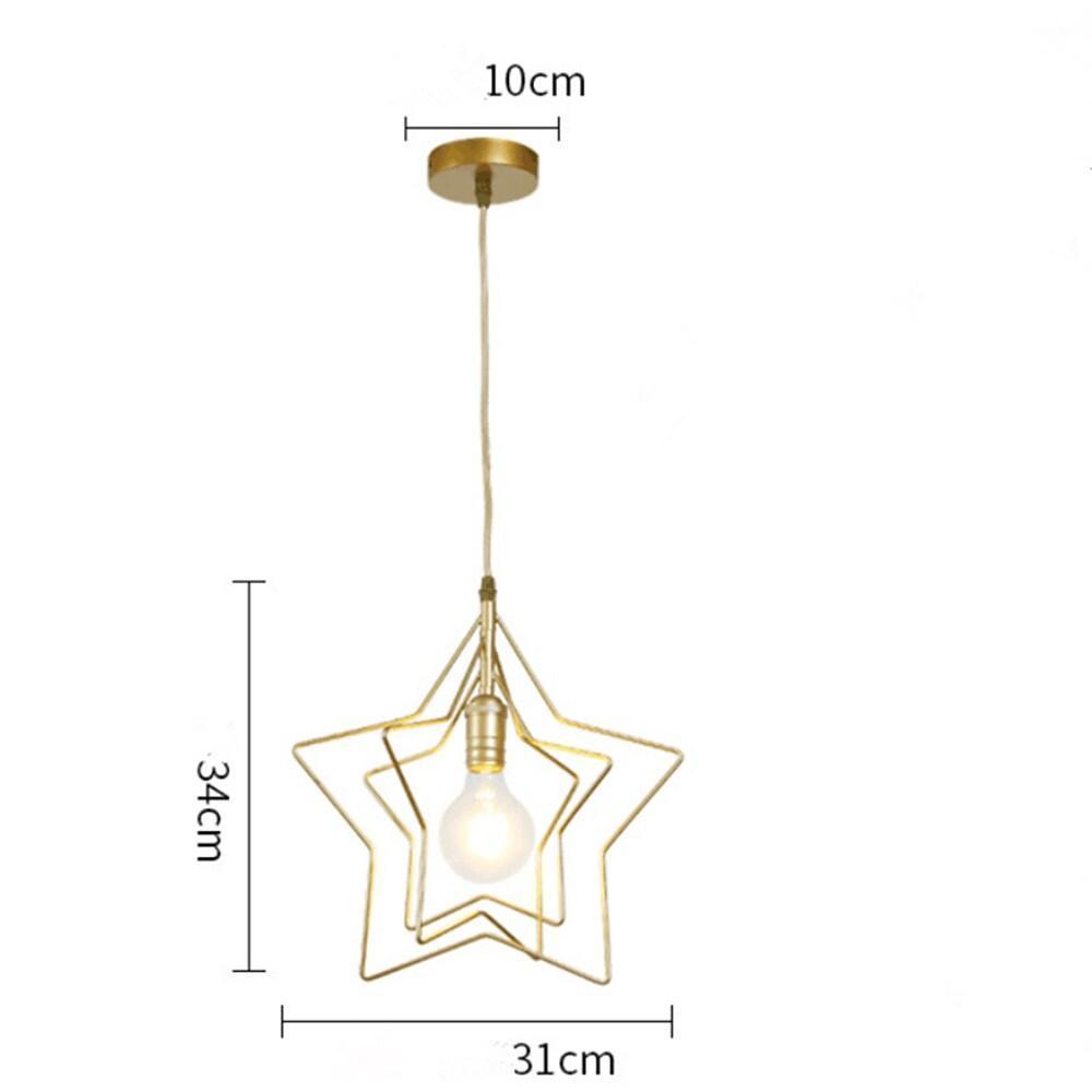 Multi-Star Geometric Pendant Light — Metal, Black or Gold, 1- or 3-Light, 3000–6000K