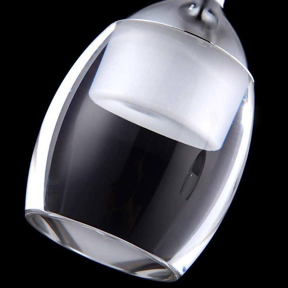 Modern 3-Light LED Mini Chandelier — Electroplated Aluminum, Transparent Plastic, 22" Wide, Adjustable Cord