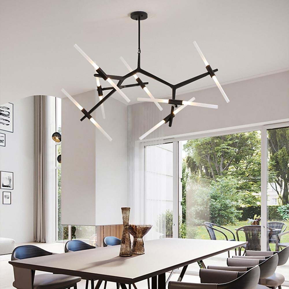 Sputnik Chandelier — Aluminum, 14-Light LED, 67" Wide, 3000K / 6500K