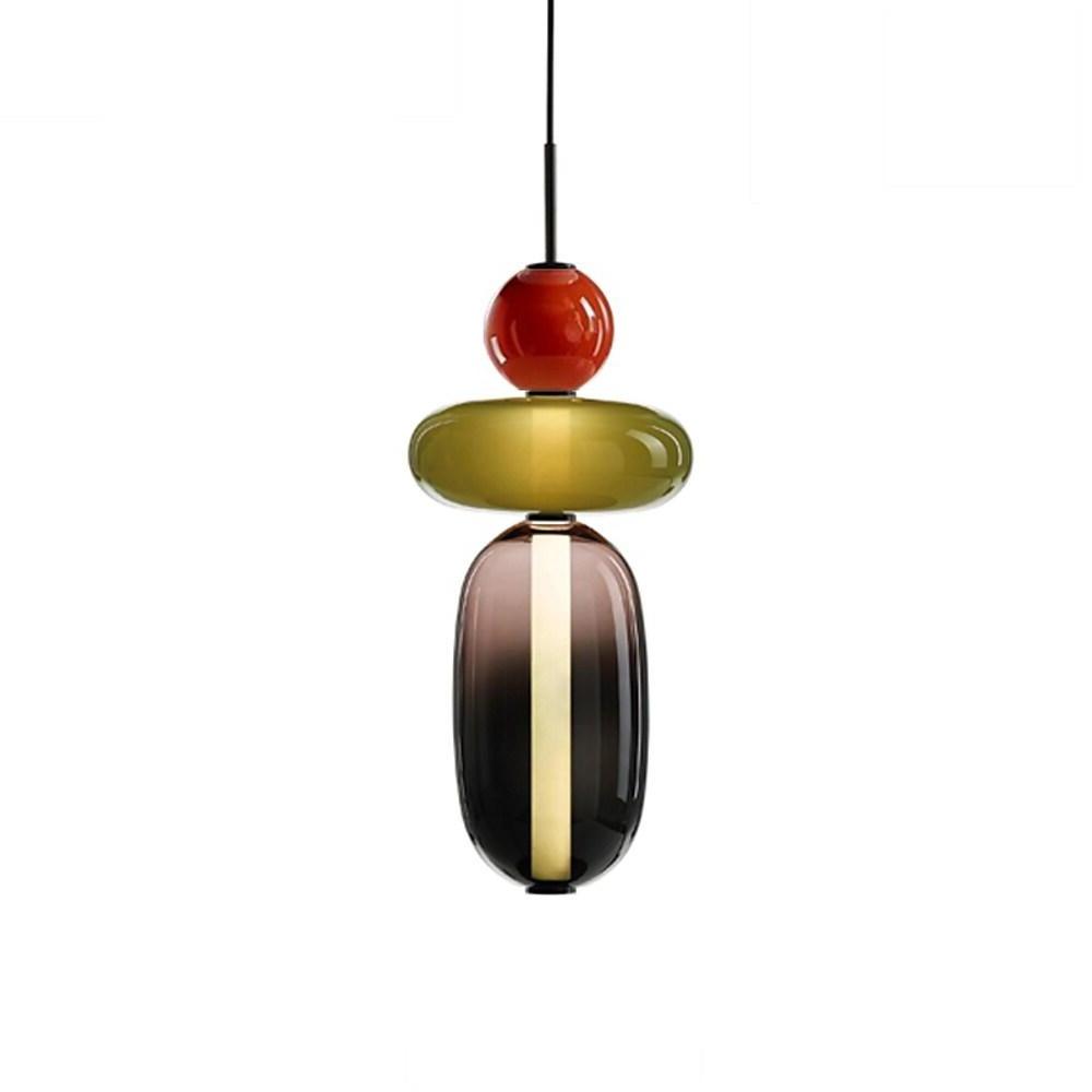 Stained Glass Mini Pendant Light — Metal, 1-Light LED, 4000K, 71" Adjustable Cord