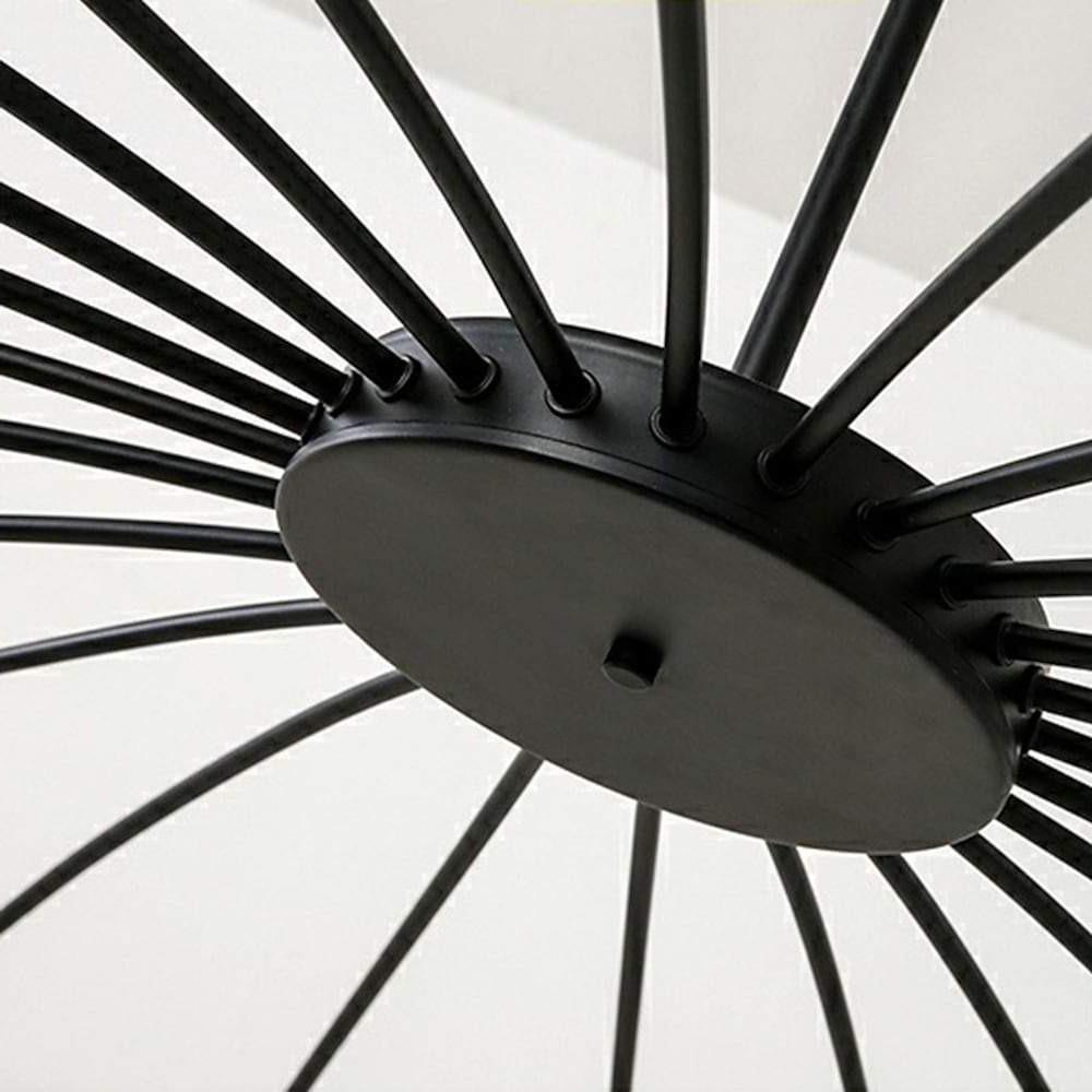 Sputnik Round Chandelier — Matte Black with Gold Tips, 24-Light G9 LED, 63" Dia., Adjustable Height