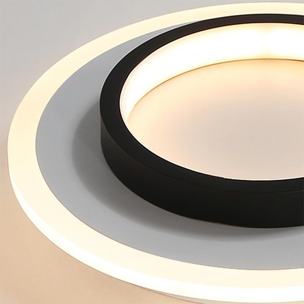 Three-Circle Layered Ring Flush-Mount Ceiling Light — Metal and Acrylic, LED, 20W, 3000K / 6500K