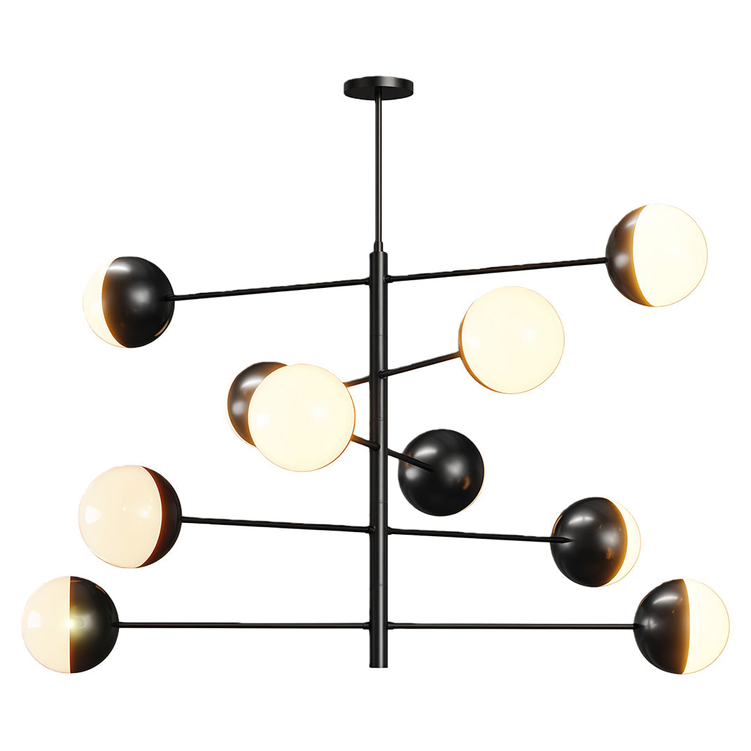 Magic Bean Globe Chandelier — Solid Copper Frame, Clear Glass Shades, G9, 35.4" / 39.4" / 43.3"