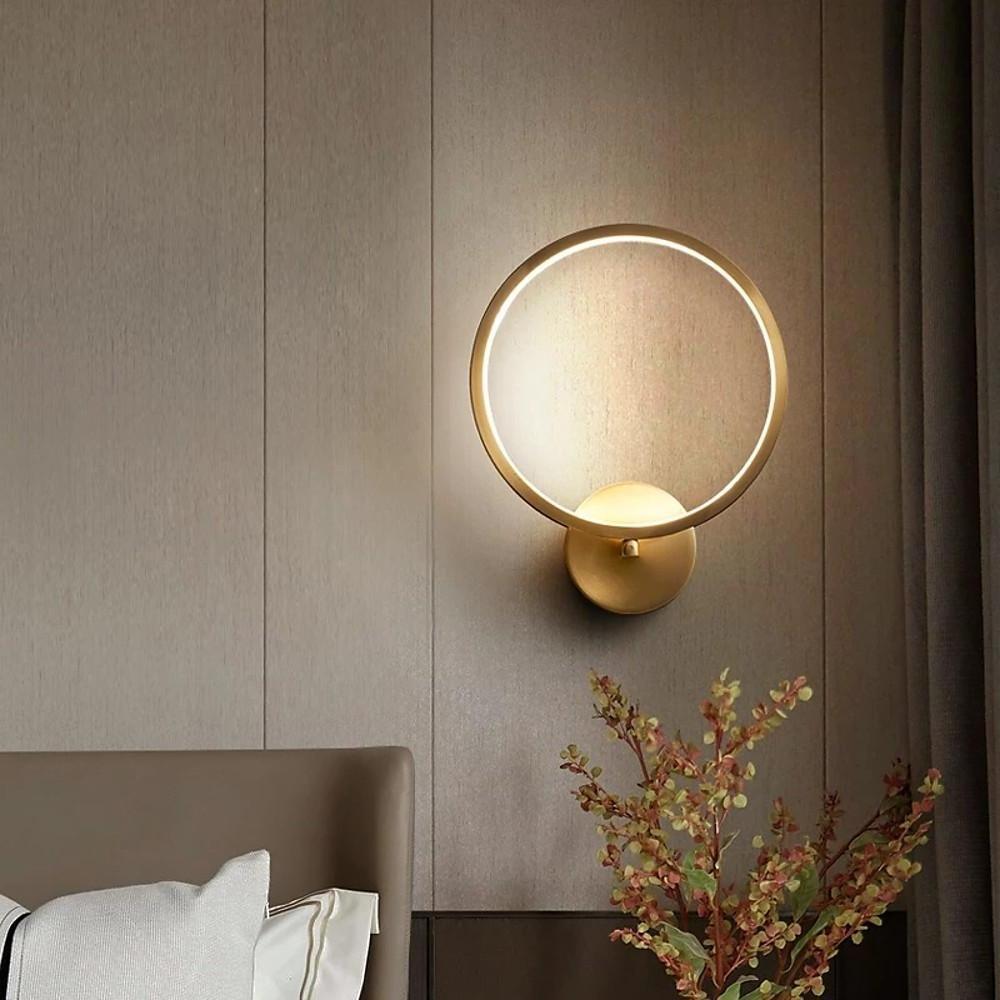 Circular Three-Light LED Flush Mount — Copper and Silicone, Golden Finish, 20" Diameter