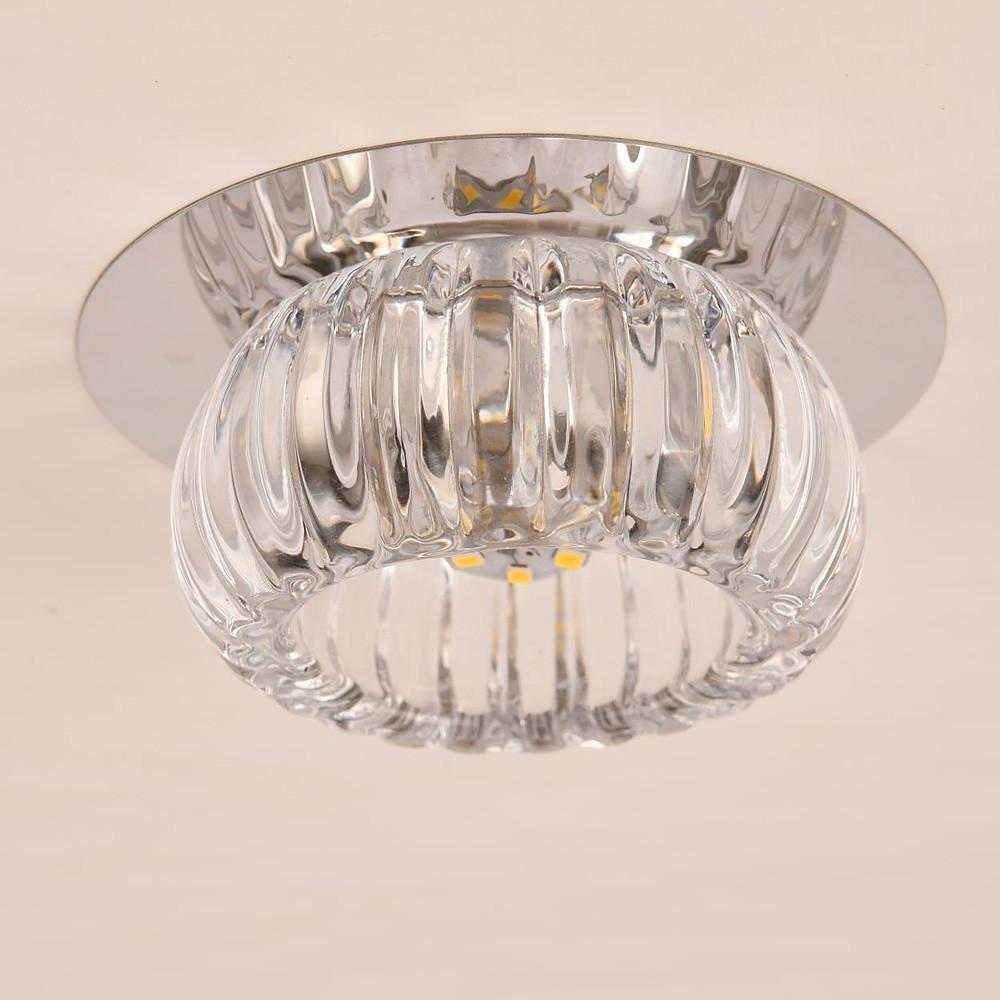 Geometric Crystal Flush-Mount Chandelier — Metal, LED, 7W, RGB + 3000K/6000K