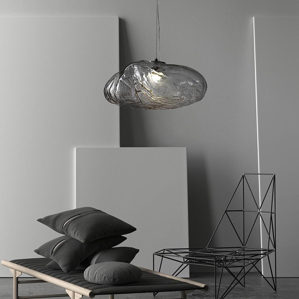 Distressed Metal Globe Mini Pendant — Smoked Glass, 1-Light LED, 10" Diameter, Adjustable to 79"