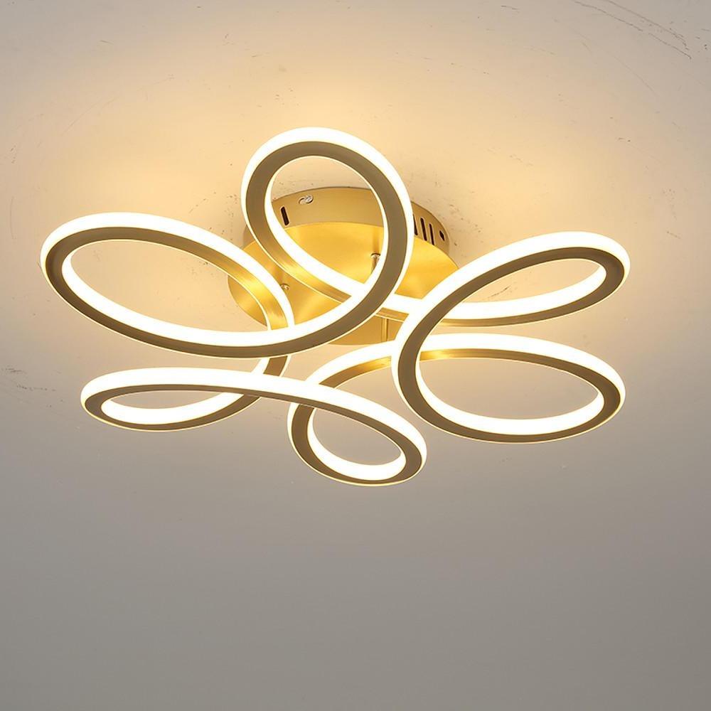 Swirl Flower Flush-Mount Ceiling Light — Aluminum, LED Dimmable, 3-Step Dimming, Remote Control, 22"