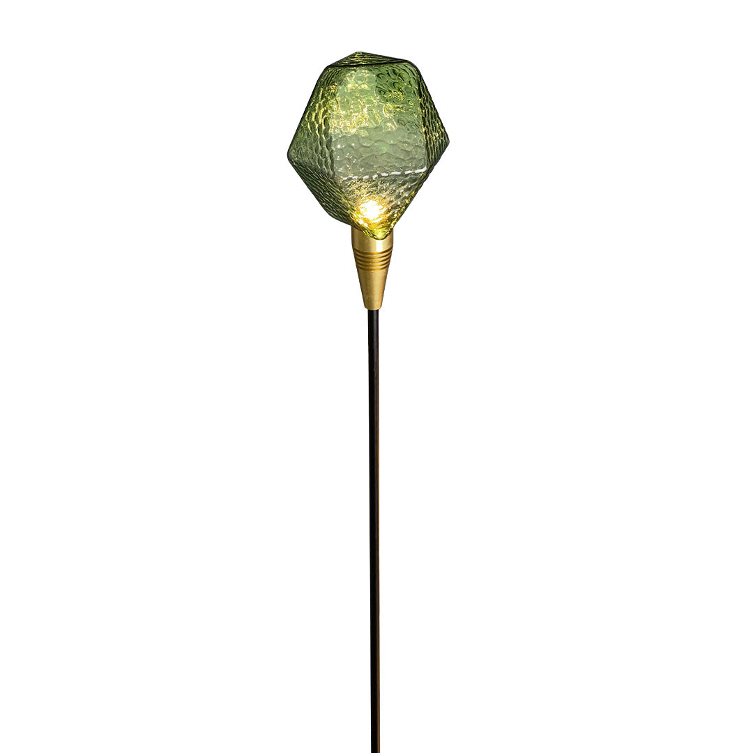Diamond-Cut Glass Sphere Path Light — Aluminum, 2W LED, IP65, Adjustable Height, DC24V Hardwired