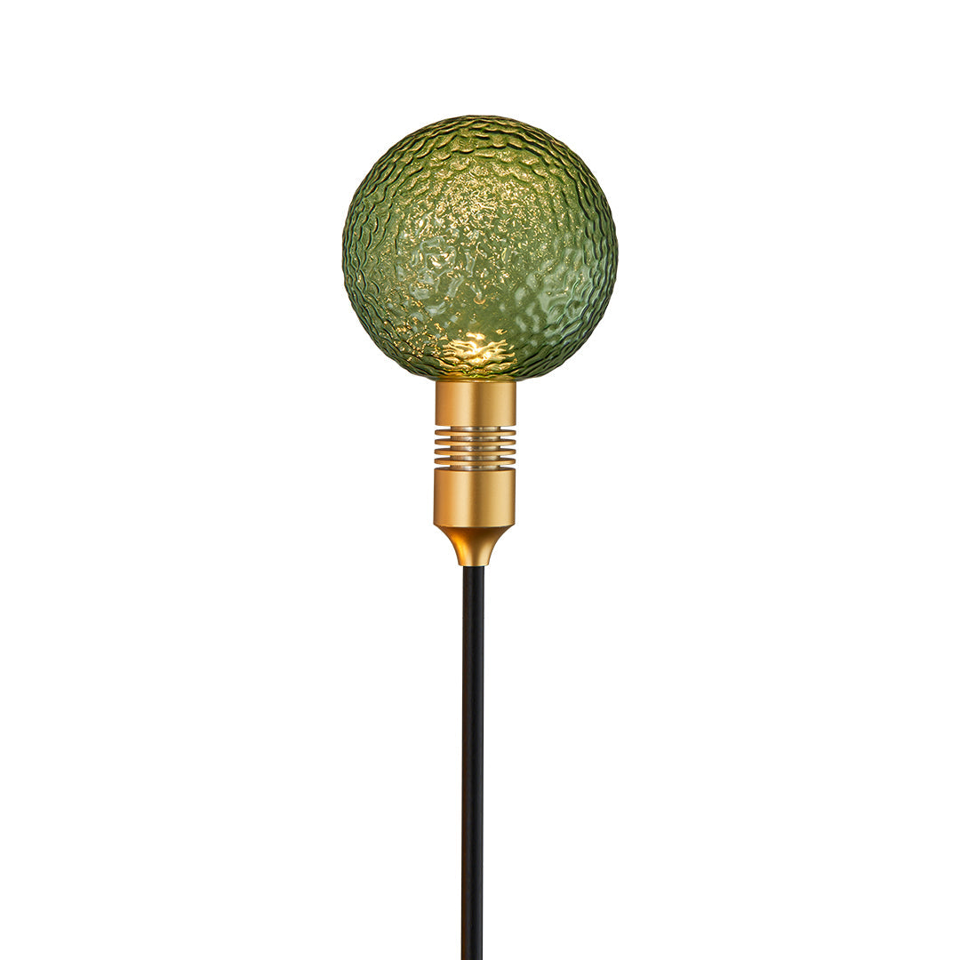 Reed-Shaped Glass Sphere Path Light — Aluminum, LED, IP65, 28"–55.5" Heights, Brown / Green / Clear