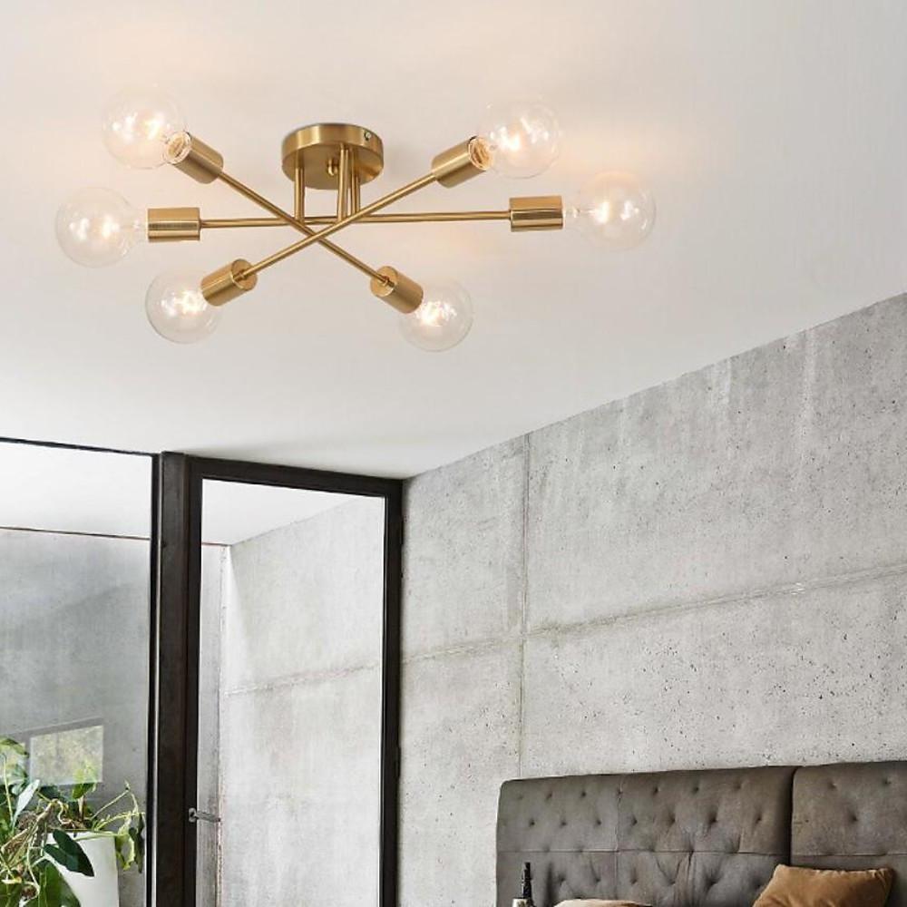 Geometric Sputnik Semi-Flush Mount — Metal, 6-Light LED, 28" Diameter