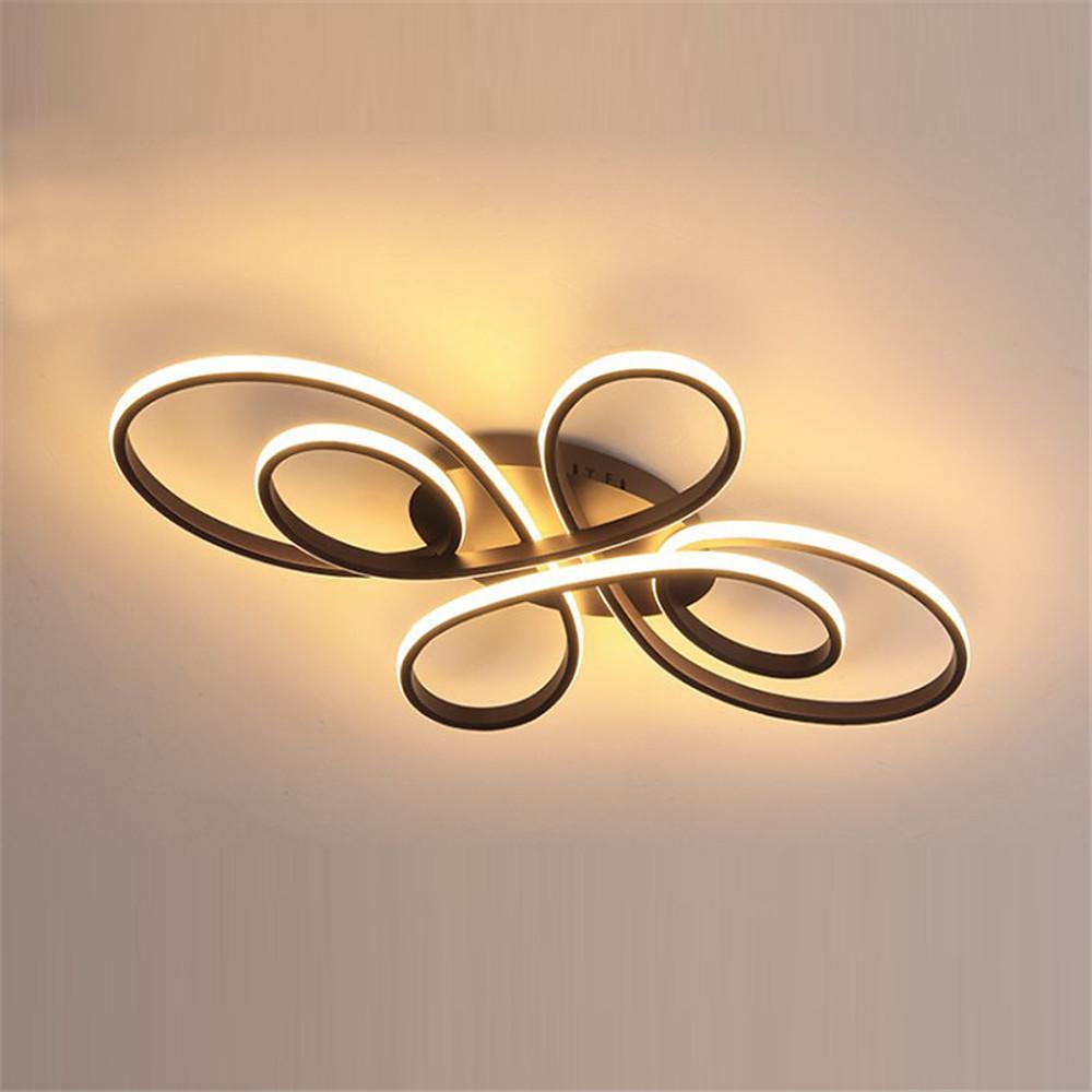 Wave Ornate Flush-Mount Ceiling Light — Aluminum, Silica Gel Shade, LED, Dimmable, 3000K–6000K, 31" x 19"