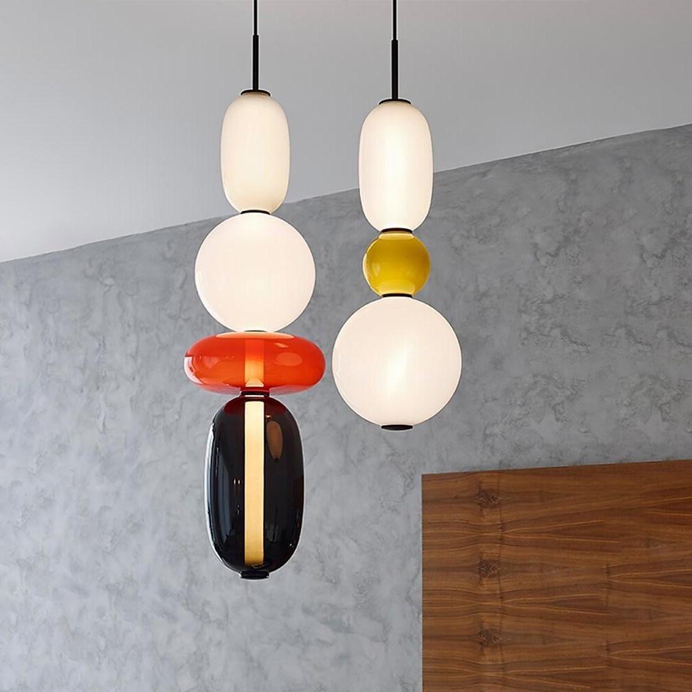 Stained Glass Mini Pendant Light — Metal, 1-Light LED, 4000K, 71" Adjustable Cord