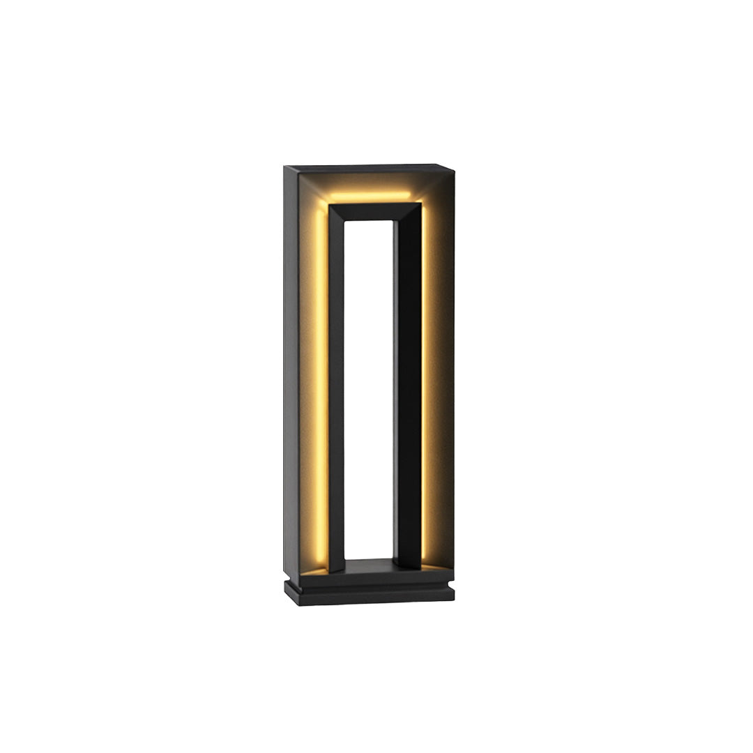 Square Minimalist Outdoor Bollard Light — Stainless Steel & Acrylic, 12W LED, IP65, Solar or Hardwired