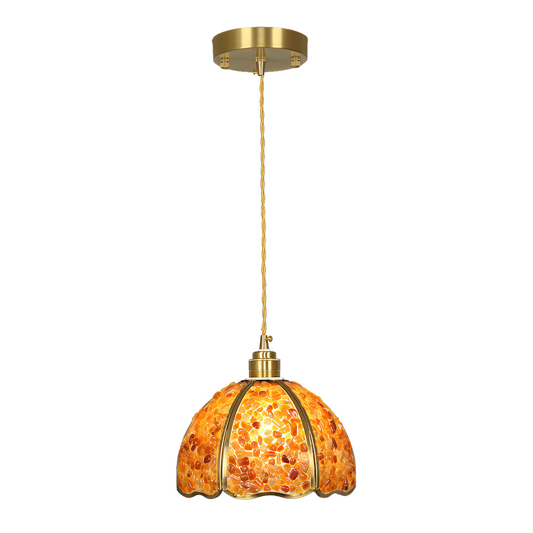 Vintage Crystal Mini Pendant — Full Copper, E27, 12W LED, Three-Color Dimming, 8.66" Diameter, 7 Styles