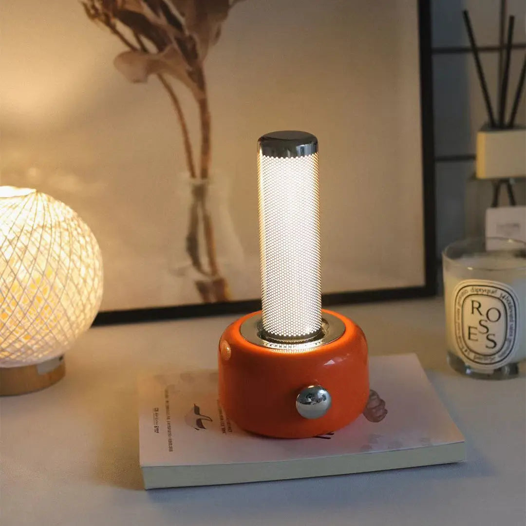 Sleek Minimalist Metal Ambient Table Lamp with RGB Audio Lighting Luxe