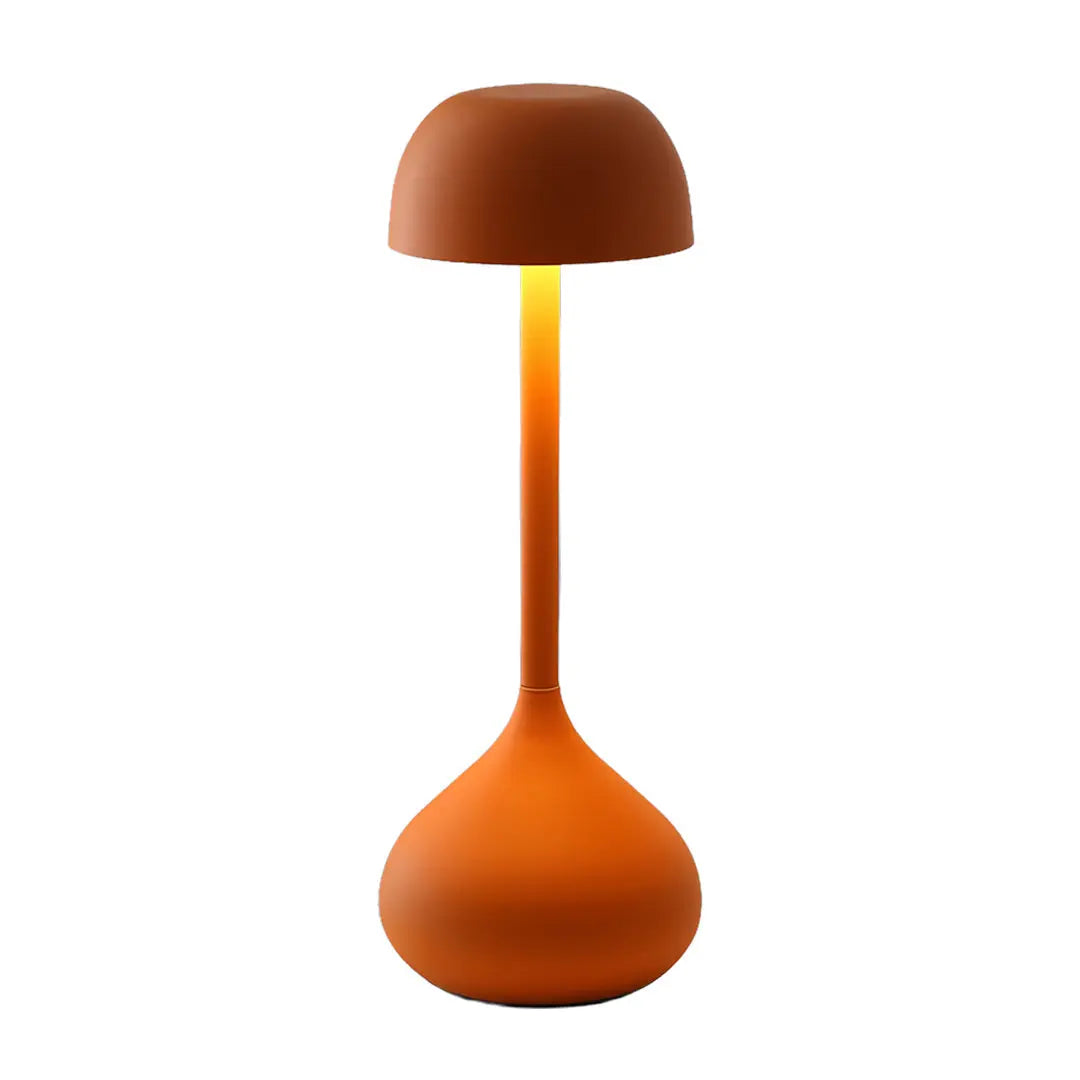 Minimalist Gourd-Shaped Rustic Metal Table Lamp - Rechargeable Design Luxe