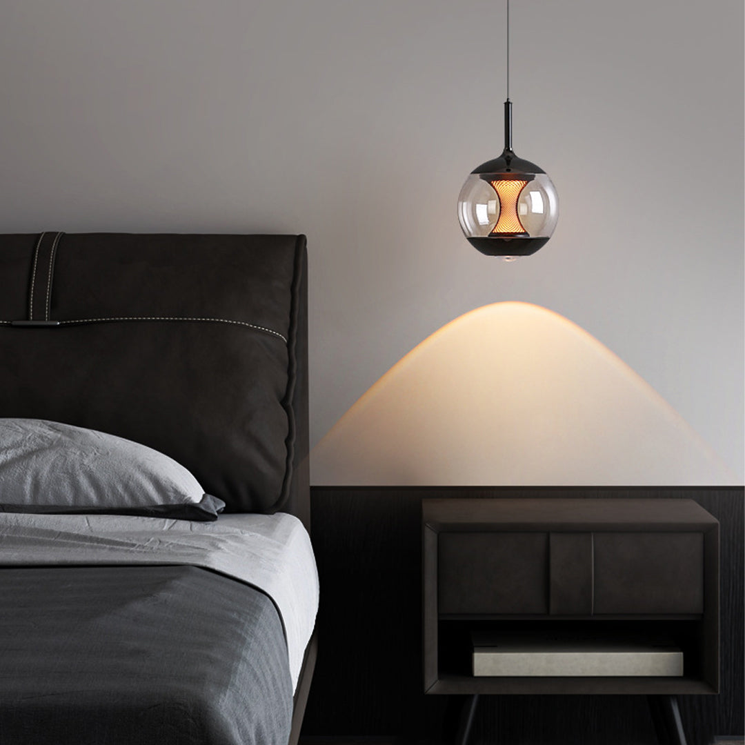 Orb Pendant Light — Aluminum, Clear or Smoky Gray Glass, 7W LED Dimmable, 70.9" Adjustable Chain