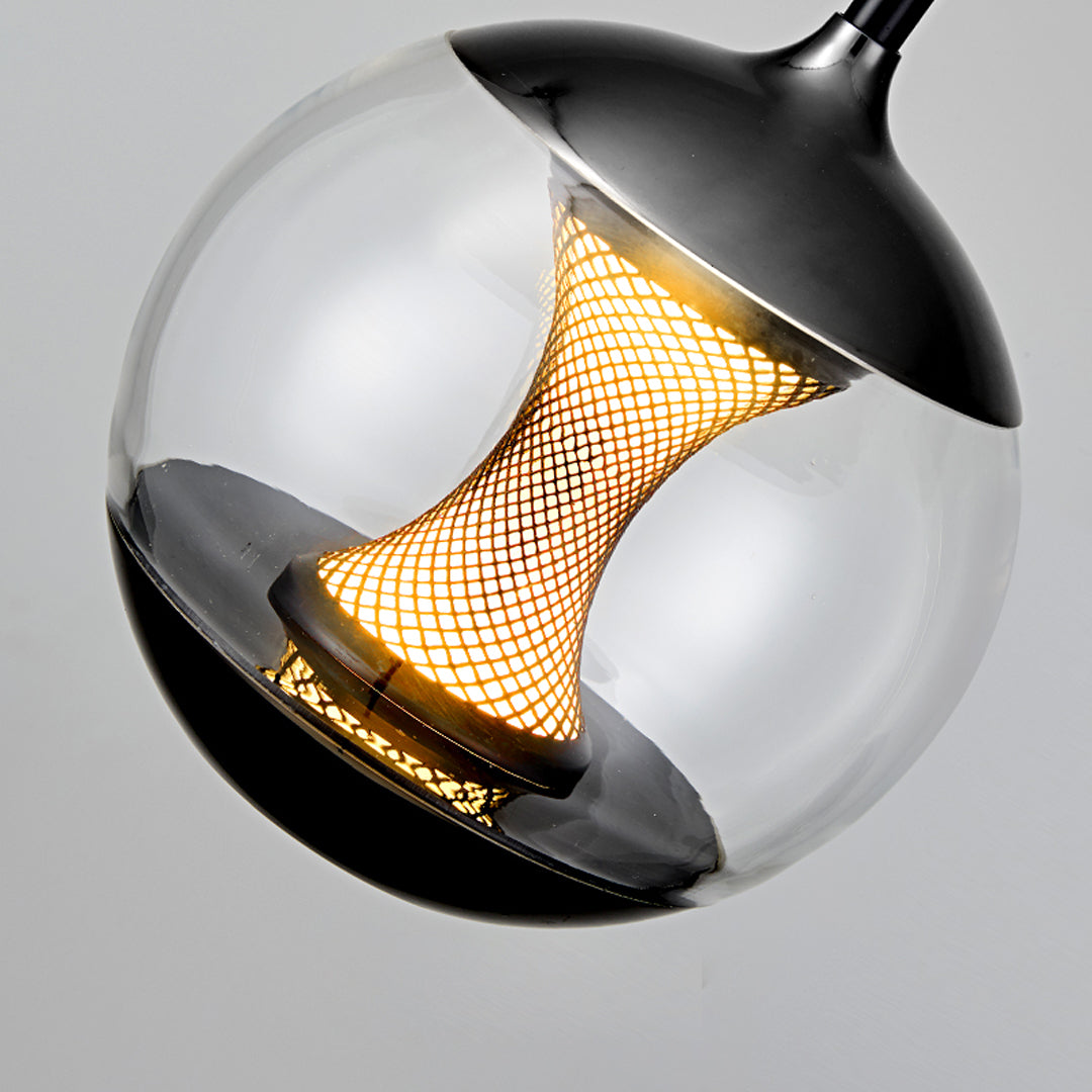 Orb Pendant Light — Aluminum, Clear or Smoky Gray Glass, 7W LED Dimmable, 70.9" Adjustable Chain