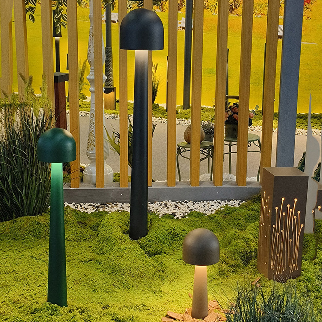 Mushroom Outdoor Bollard Light — Aluminum, LED 3000K, 7W/10W/15W, IP65 Weatherproof, Hardwired