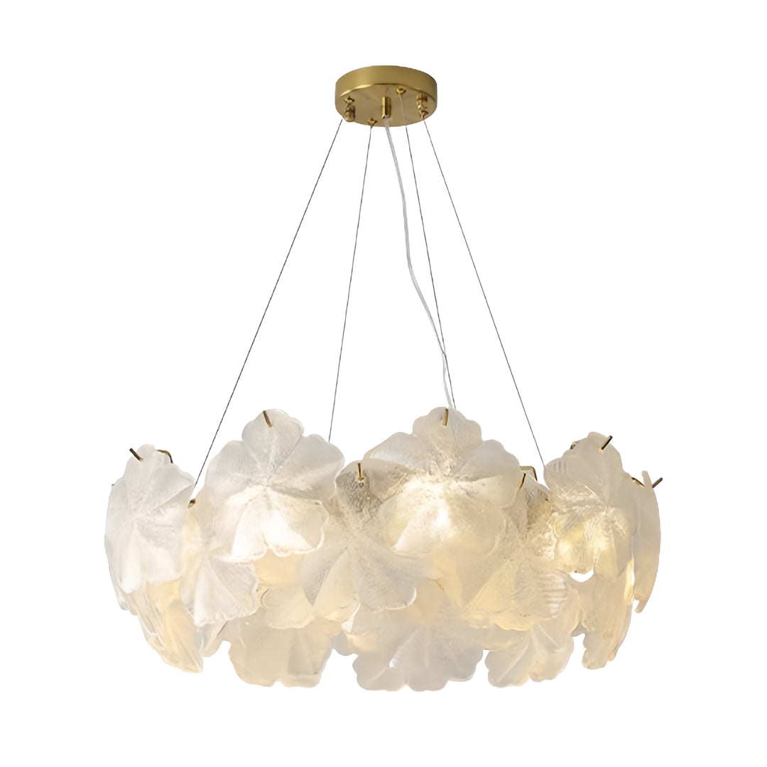 French Wreath Glass Garland Chandelier — K9 Crystal Clover Shades, 3-Step Dimming, 50cm / 60cm