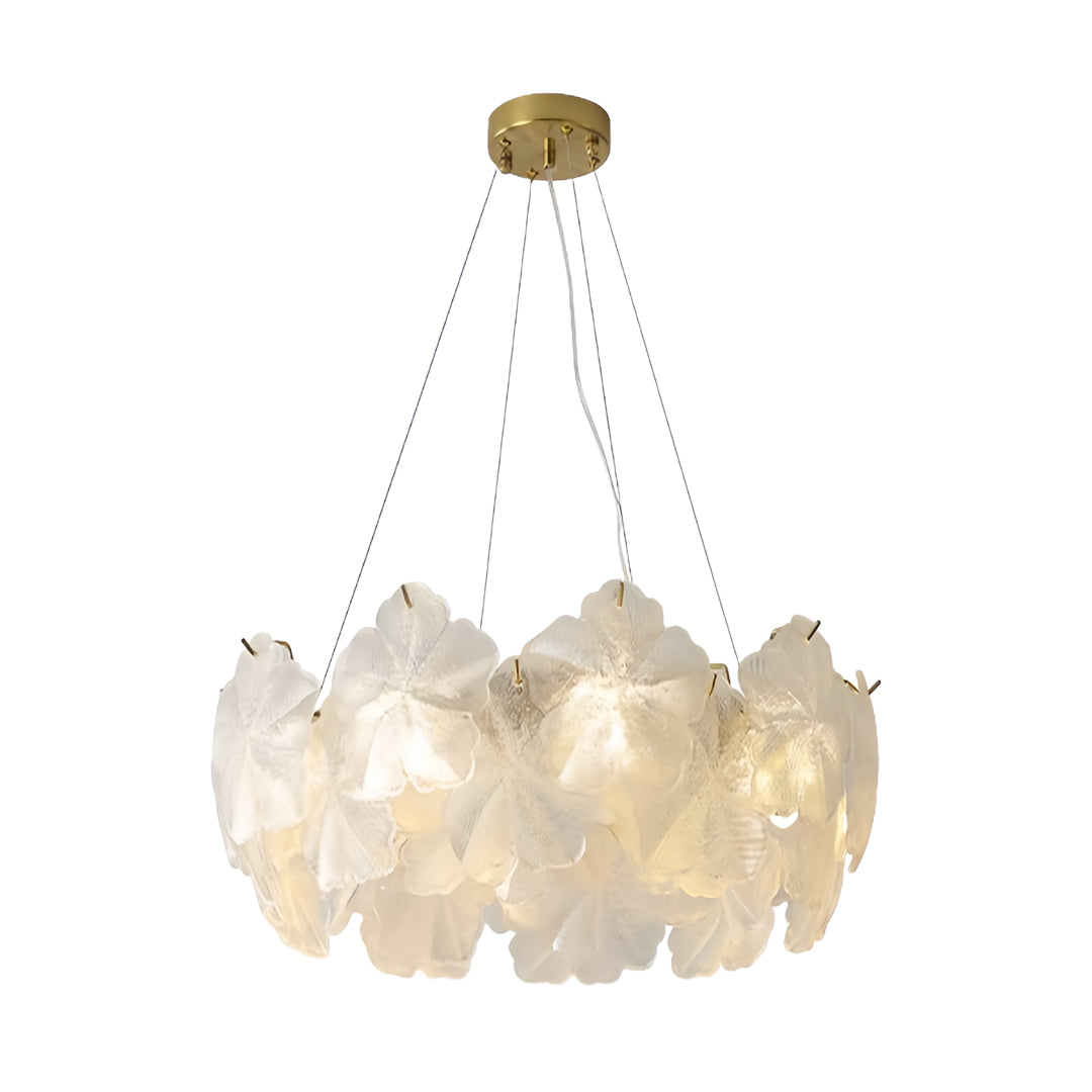 French Wreath Glass Garland Chandelier — K9 Crystal Clover Shades, 3-Step Dimming, 50cm / 60cm
