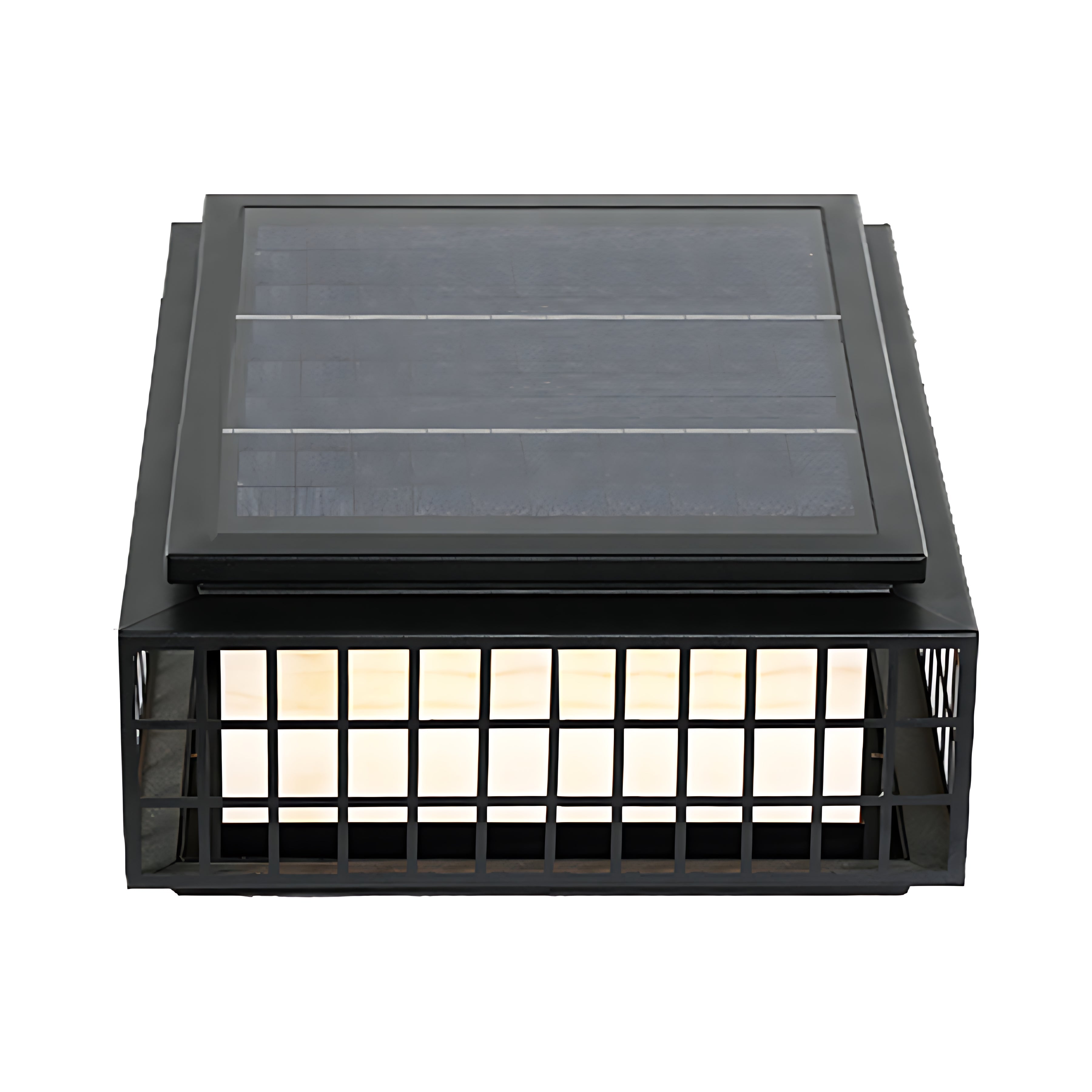 Modern Square Solar Pillar Light — Stainless Steel, Faux Alabaster, LED, 3-Color Dimming, Remote, IP65