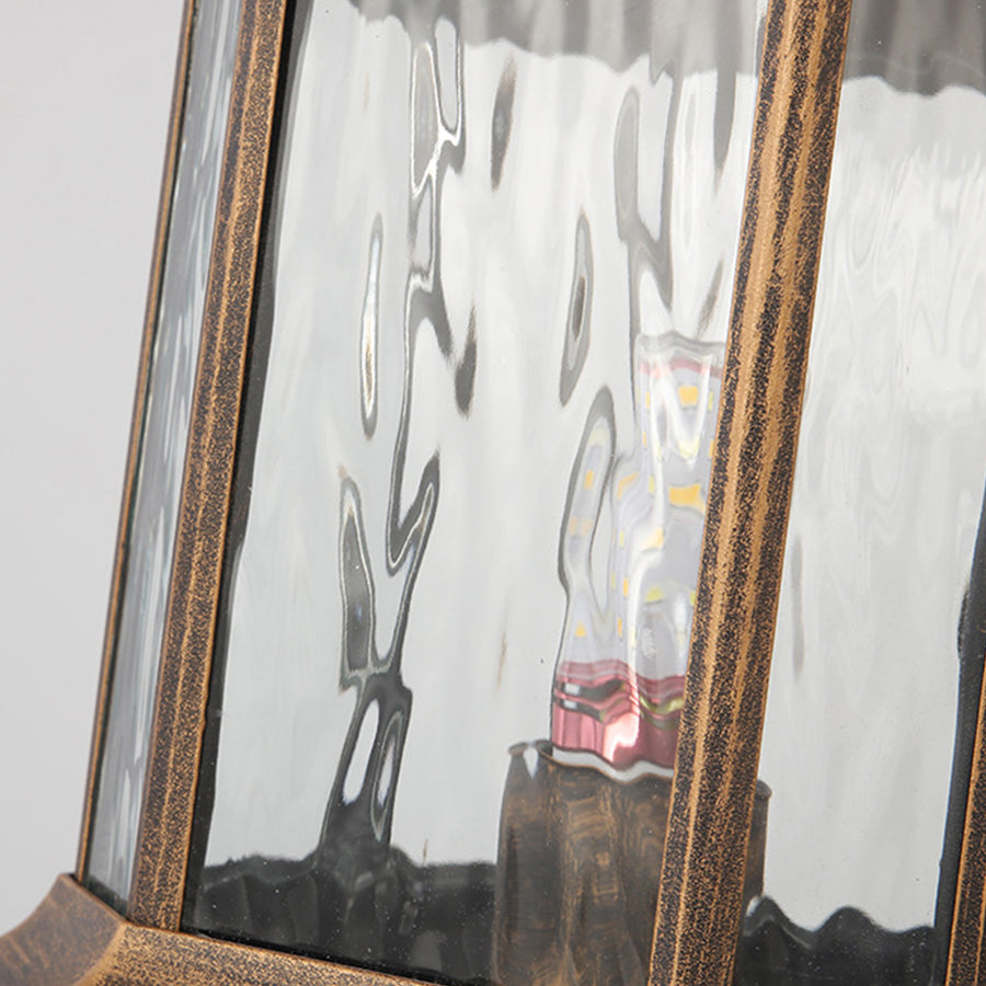 Vintage Lantern Pillar Light — Aluminum, Solar or Hardwired, IP54, 3-Step Dimming, Black or Bronze