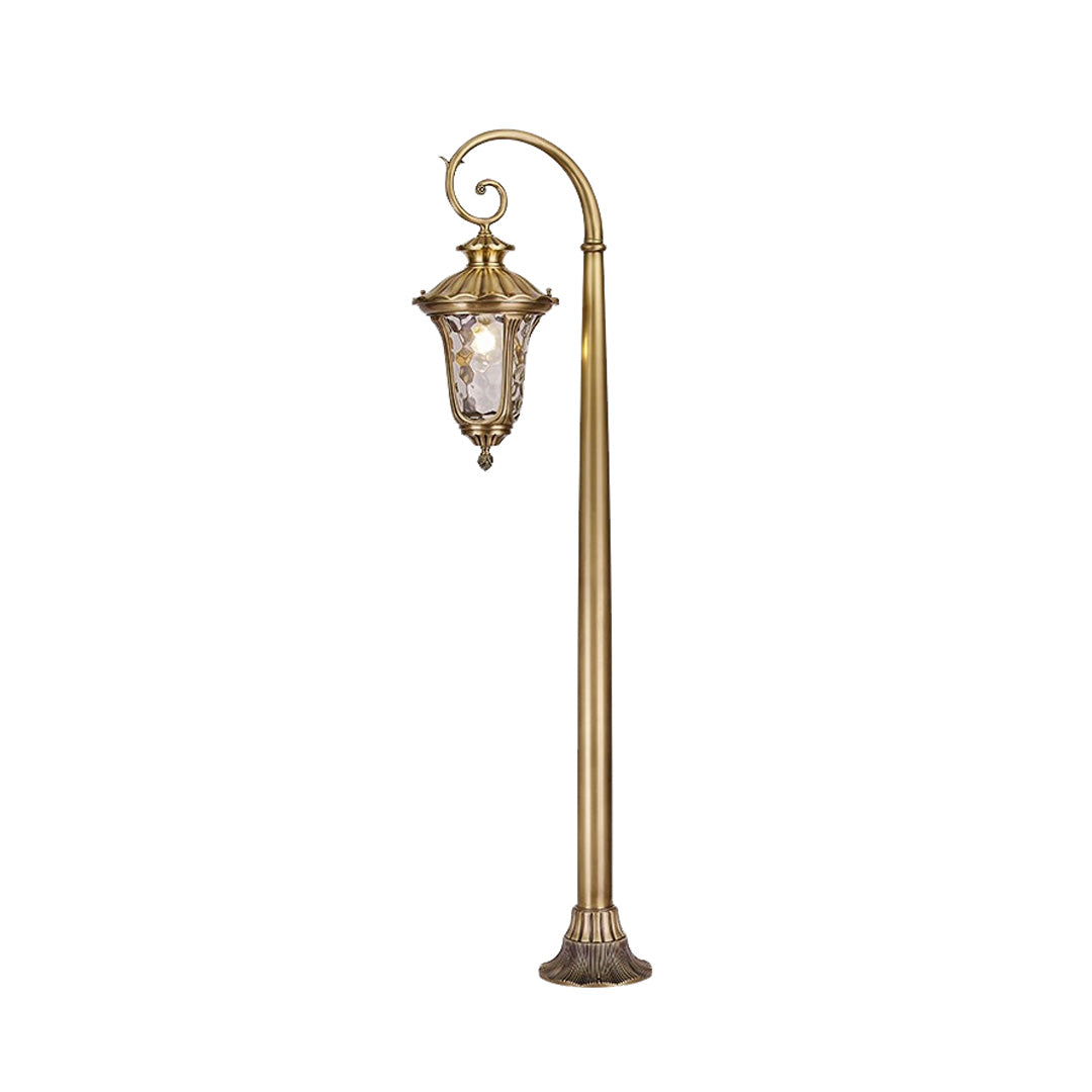 Vintage Copper Outdoor Path Light — Solid Copper, Glass Shade, E27, IP55, Single or Double-Head