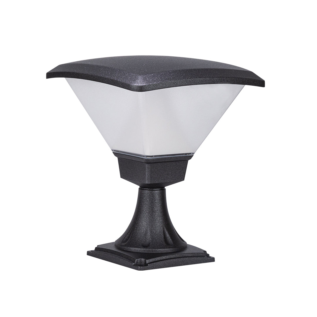 Simple Black Hard-Wired Bollard Light for Outdoor Garden Pathways