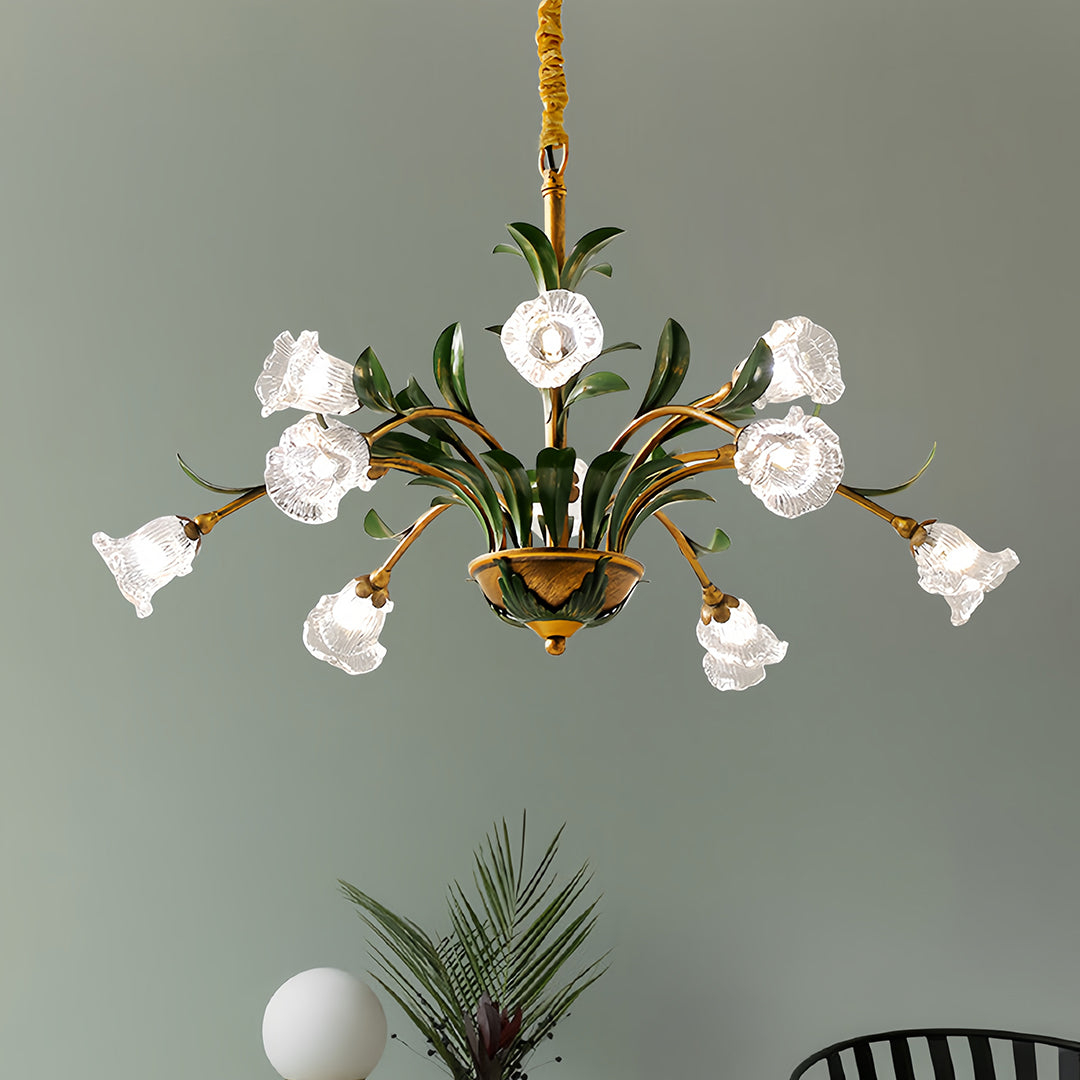 Vintage Floral Branch Chandelier — Iron and Glass, G4 3-Step Dimming, 12 to 35-Head