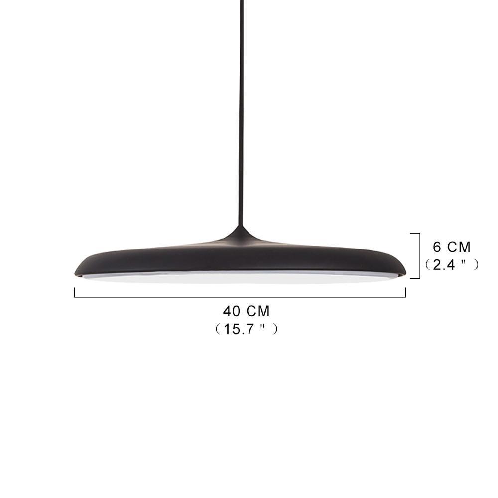 16" Adjustable Metal LED Pendant Light — Modern, 1-Light, 24W, Black or Gold