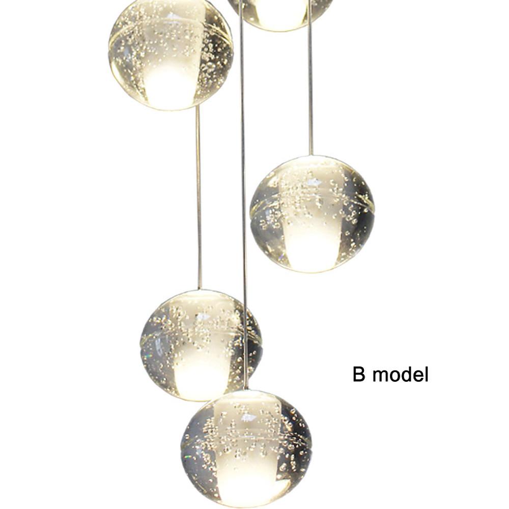 Contemporary 14-Light Crystal Ball Chandelier — Metal, Electroplated, Dimmable, 3000K / 6000K, 118" Adjustable Cord