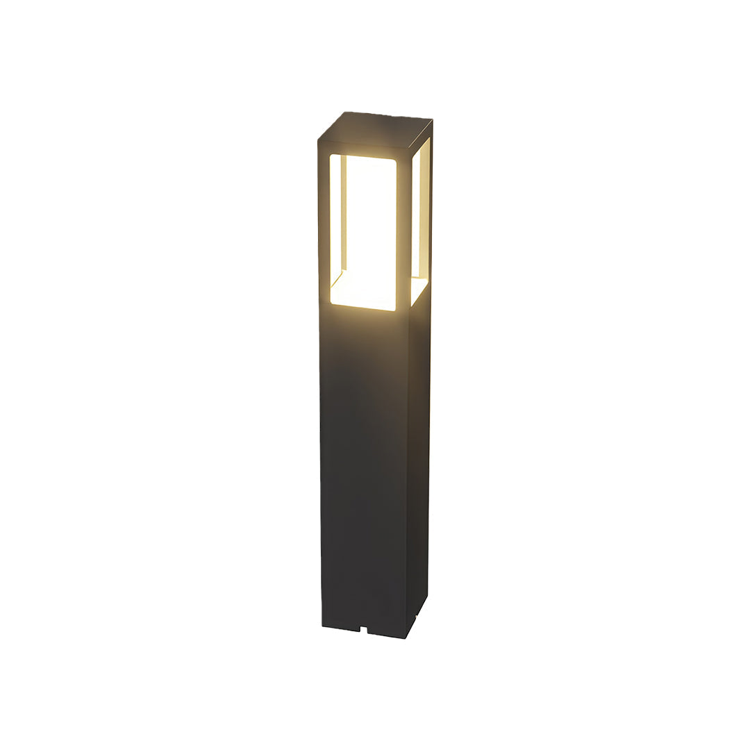 Minimalist Outdoor Path Bollard Light — Black Aluminum, LED 3000K, IP54, 40CM / 60CM / 80CM