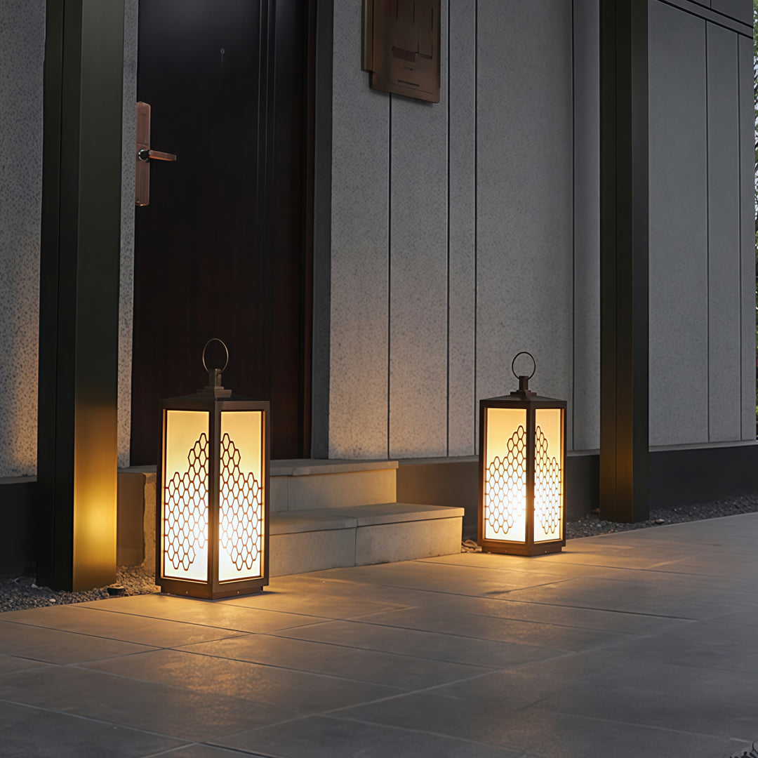 Modern Outdoor Bollard Light — Chestnut Stainless Steel, White Acrylic, 15W LED, IP65 Weatherproof